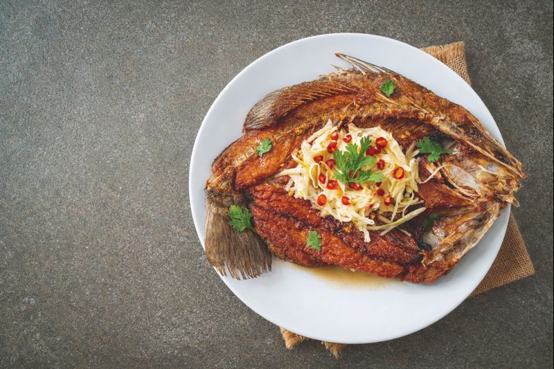 Pla Krapong Tod Nampla