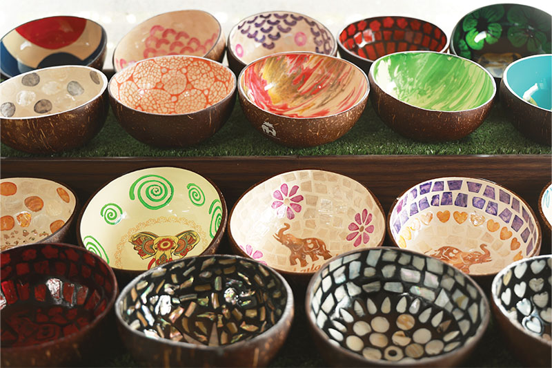 COCONUT BOWLS WITH ENAMEL
