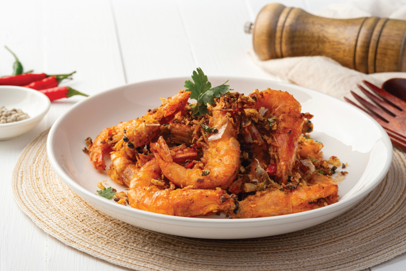Salt and Pepper Prawns (กุ้งคั่วพริกเกลือ), Samui Flavours | OurSamui