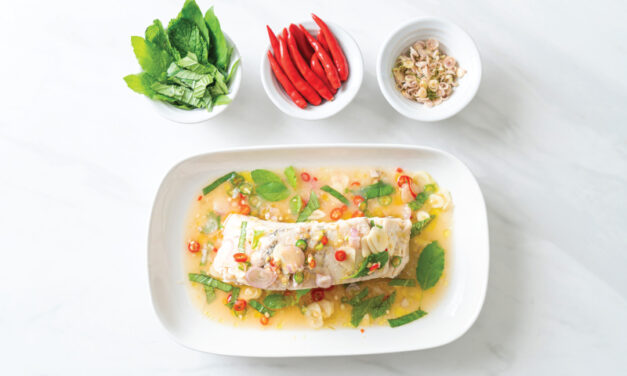 Steamed Sea Bass with Lime and Chilli
