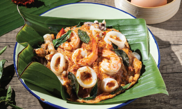 Seafood Hor Mok in Young Coconut
