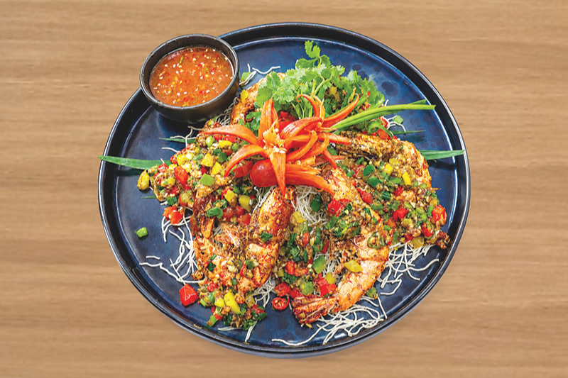 Goong Kua Prik Klua (Wok-Fried Prawns with Chilli and Salt), Samui Flavours | OurSamui