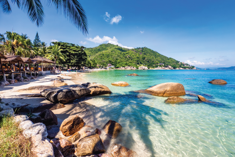 The palm-fringed shores and crystal-clear waters of Samui — a postcard brought to life